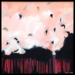 Les Flamant Roses oil